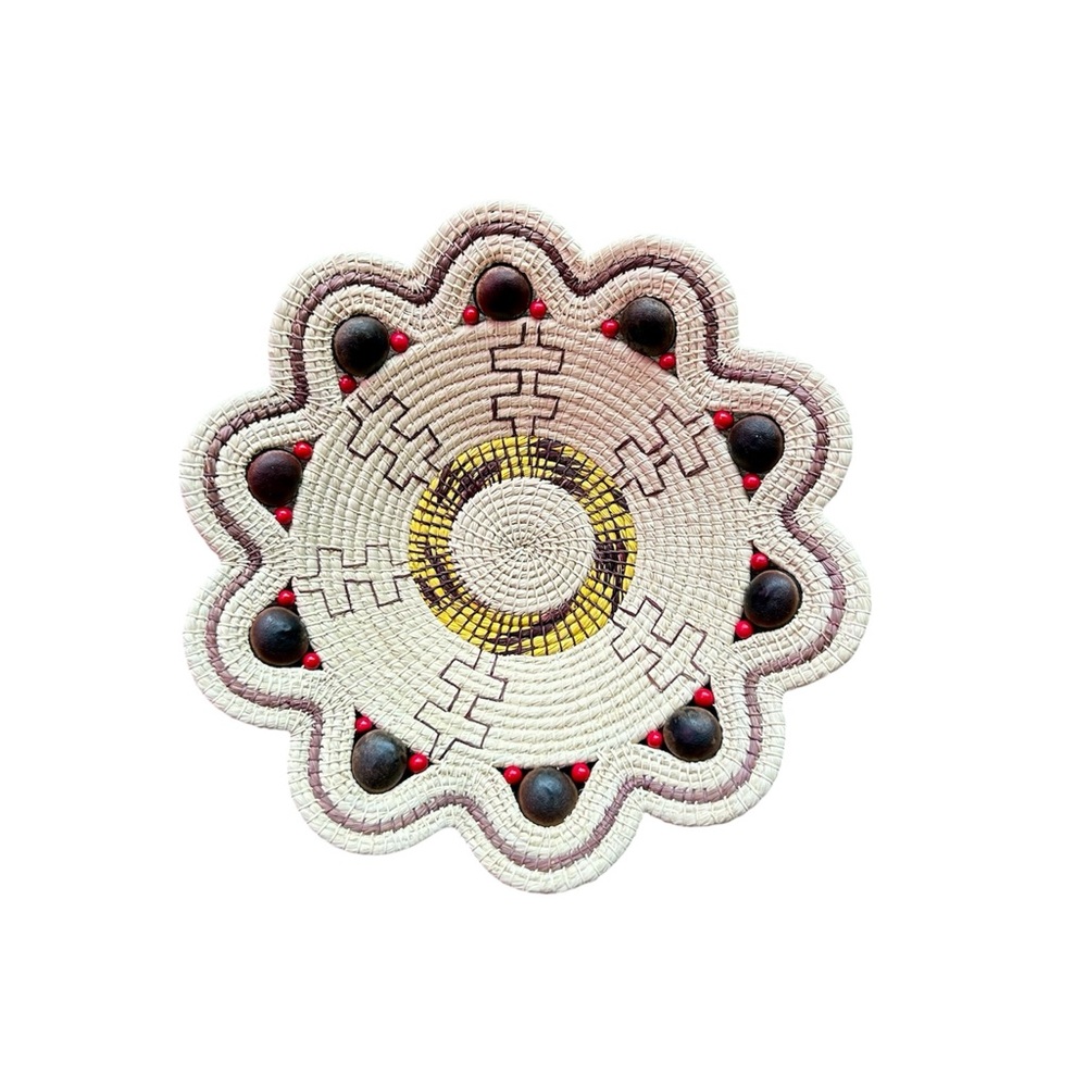 Chambira Tree Fiber Drcorative Basket, Handmade in Peru (NWOT)